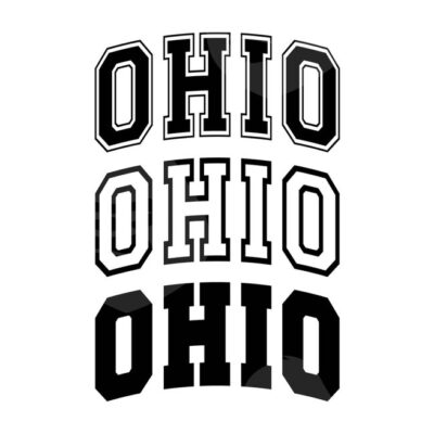 10910 Ohio Svg Ohio Varsity Png College Font Arched Text America State Svg Vector Cut file Cricut Silhouette Sticker Pdf Png Dxf