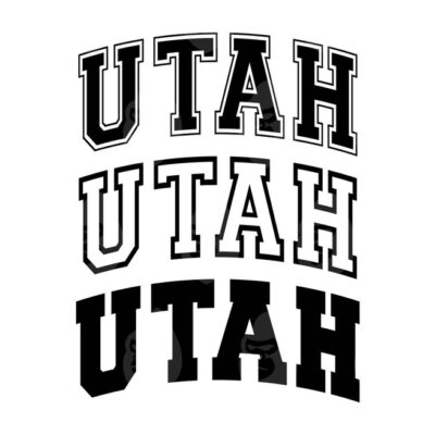 10916 Utah Svg Utah Varsity Png College Font Arched Text America State Svg Vector Cut file Cricut Silhouette Sticker Pdf Png Dxf