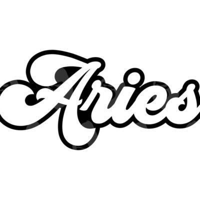 10947 Aries Svg Aries Png Cursive Script Font Zodiac Signs Horoscope Astrology Vector Cut file Cricut Silhouette Sticker