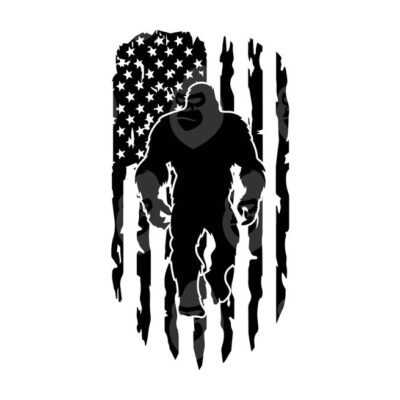 10967 Bigfoot Distressed American Flag Svg Big Foot Svg Yeti Svg Sasquatch Svg USA Flag Vector Cut file for Cricut Silhouette