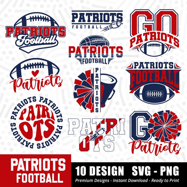 1098 Patriots Football Bundle SVG PNG Patriots Bundle svg Football Bundle Sports Team Svg Bundle svg Cricut Cut File Instant Download