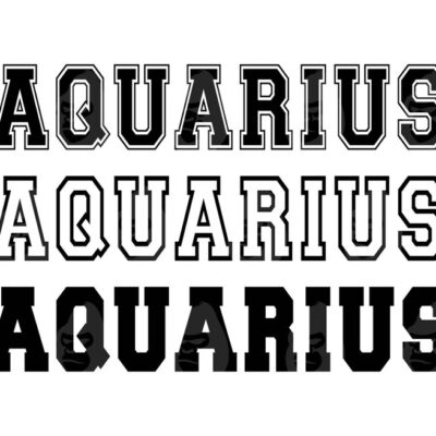 10985 Aquarius Svg Aquarius Png College Varsity Font Zodiac Signs Horoscope Astrology Vector Cut file Cricut Silhouette Sticker