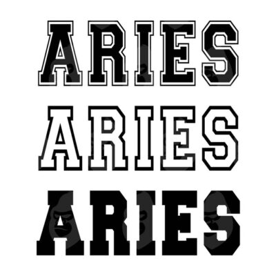 10995 Aries Svg Aries Png College Varsity Font Zodiac Signs Horoscope Astrology Vector Cut file Cricut Silhouette Sticker