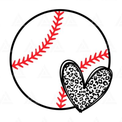 1100 Baseball Leopard Heart Svg Red Stitch Svg Baseball T shirt Cheer Mom Svg Game Day Svg Cut File Cricut Silhouette Png Pdf Eps Vector