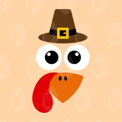 11015 Turkey Face with Hat Svg Turkey Face Png Gobble Svg Thanksgiving T shirt Wobble Svg Vector Cut file Cricut Silhouette Sticker