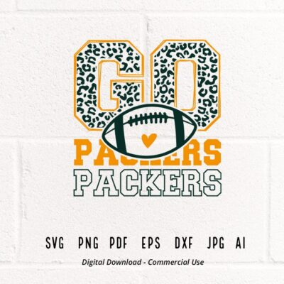 1105 Leopard Go Packers SVG PNG Go Packers svg Packers Mascot svg Packers svg Packers School Team svg School Spirit svg Packers Football svg