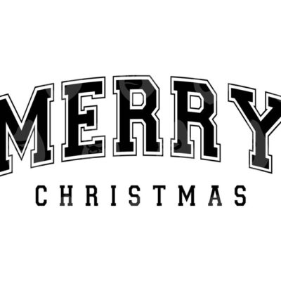 11056 Merry Christmas Svg Merry Christmas Png Xmas T shirt Svg Arched College Varsity Text Svg Vector Cut file for Cricut Silhouette