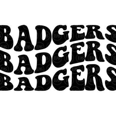 11079 Badgers Wavy Stacked Svg Go Badgers Svg Badgers Team Retro Vintage Groovy Font Vector Cut file Cricut Silhouette Sticker Pdf Png Dxf