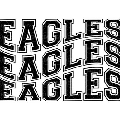 11096 Eagles Wavy Stacked Svg Go Eagles Svg Eagles Team College Varsity Groovy Font Vector Cut file Cricut Silhouette Sticker Pdf Png Dxf