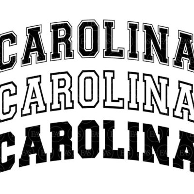 11104 Carolina Svg Varsity Font Svg College Font Arched Text America Svg Vector Cut file Cricut Silhouette Sticker Decal Pdf Png Dxf