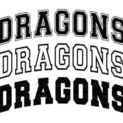 11115 Dragons Svg Dragons Arched Varsity Font Go Dragons Svg Dragons Jersey Dragons Team Mascot Vector Cut file Cricut Pdf Png Dxf