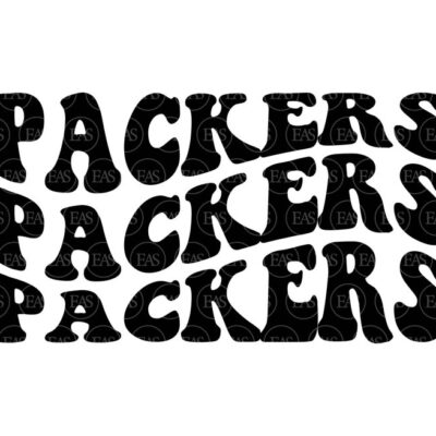 11119 Packers Wavy Stacked Svg Go Packers Svg Packers Team Svg Retro Vintage Groovy Font Vector Cut file Cricut Silhouette Pdf Png Dxf