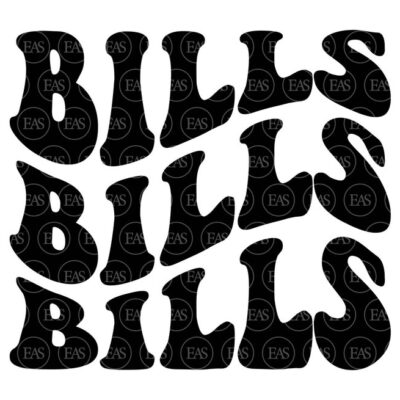 11122 Bills Wavy Stacked Svg Go Bills Svg Bills Team Svg Retro Vintage Groovy Font Vector Cut file Cricut Silhouette Pdf Png Dxf