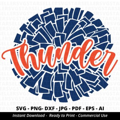 1116 Thunder SVG Pom Pom svg Thunder Cheer svg Cheerleader svg Thunder Mascot svg Cheer Mom svg Thunder Pride School Mascot svg Cricut svg