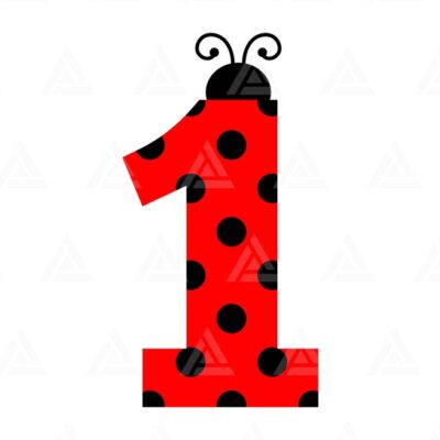 1137 Ladybug Number One Svg First Birthday Svg 1st Bday Svg Ladybug Numbers Ladybug 1 Polka Dots Cut File Cricut Silhouette Png Pdf