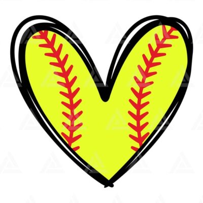 1140 Softball Heart Svg Baseball Svg Red Stitch Softball Cheer Mom Shirt Doodle Heart Cut File Cricut Silhouette Png Pdf Vector