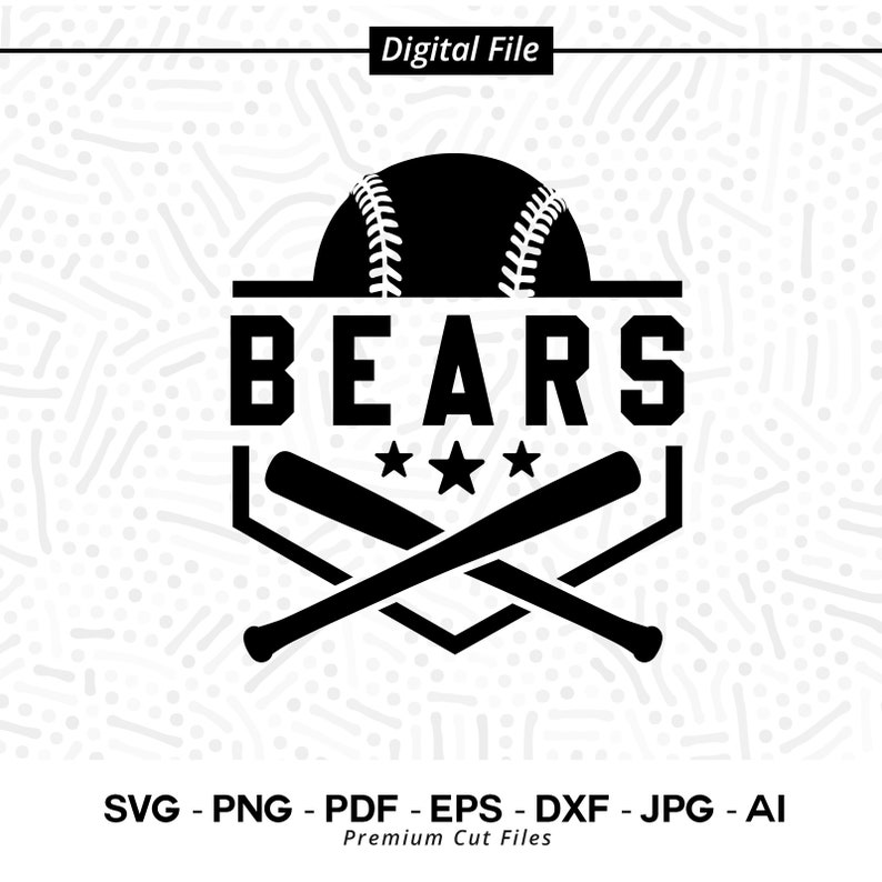 1158 Baseball SVG PNG Bears Baseball svg Bear Baseball Bear Bear Softball Cricut svg Sublimation Cut file SVG for Shirts Baseball Mom