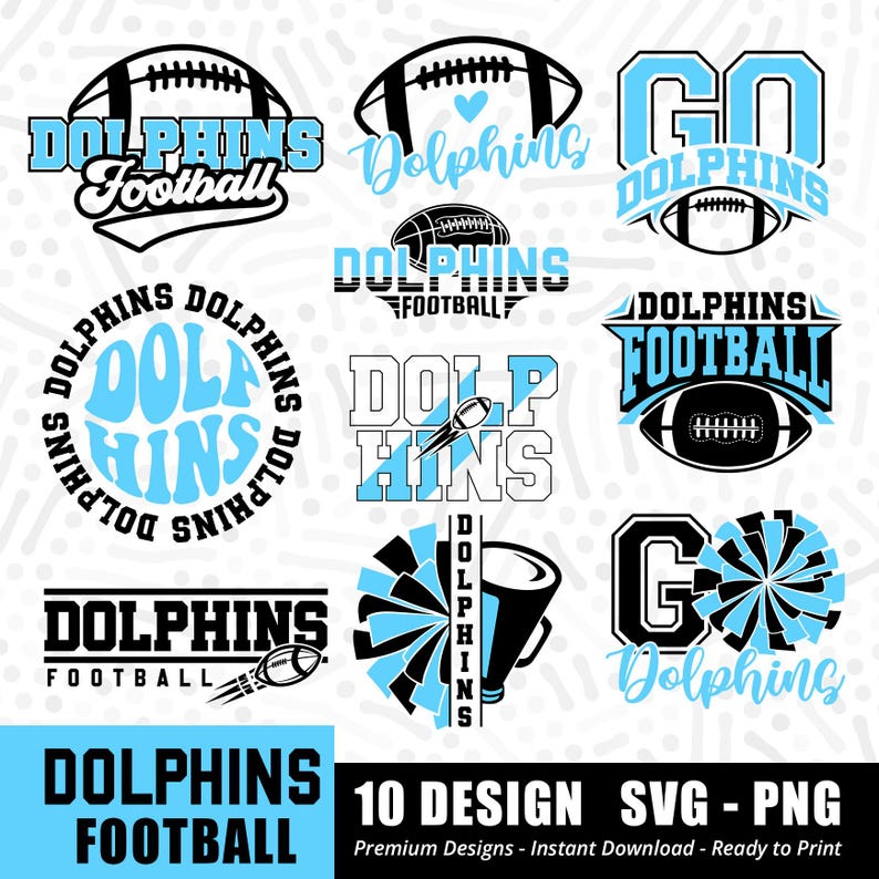 1166 Dolphins Football Bundle SVG PNG Dolphins Bundle svg Football Bundle Sports Team Svg Bundle svg Cricut Cut File Instant Download