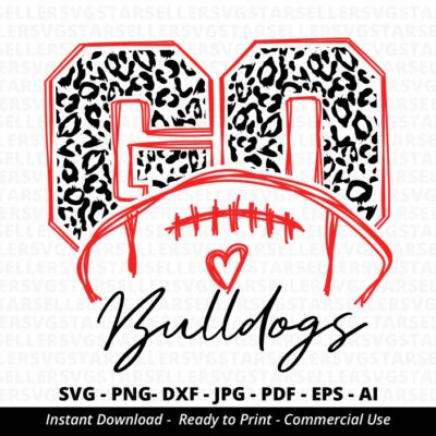 1167 Go Bulldogs Football SVG Bulldogs svg Leopard Go Bulldogs svg Bulldogs Mascot svg Bulldogs Pride svg Bulldogs Cheer School Spirit svg Cricut