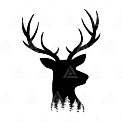 1168 Deer Svg Forest Svg Reindeer Svg Hunting Svg Deer Antler Svg Cut File Cricut Silhouette Png Pdf Eps Vector Decal Sticker