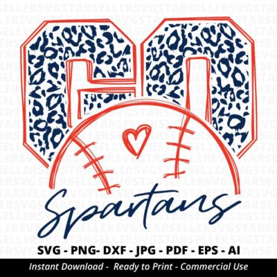 1171 Go Spartans SVG Spartans Baseball svg Leopard Spartans svg Spartans Mascot Spartans Pride Spartans Cheer School Mascot School Spirit Cricut