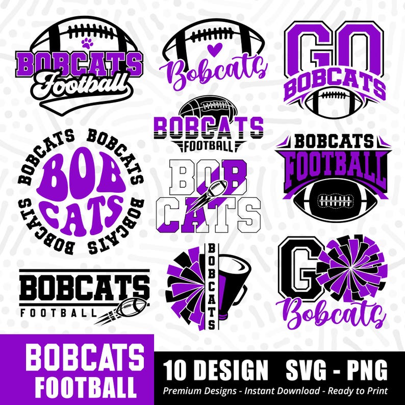 1182 Bobcats Football Bundle SVG PNG Bobcats Bundle svg Football Bundle Sports Team Svg Bundle svg Cricut Cut File Instant Download