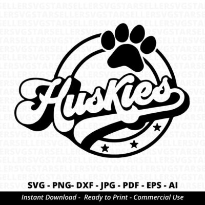 1187 Huskies SVG PNG Huskies Paw svg Huskies Mascot svg Huskies Cheer svg Retro Huskies svg Huskies Sport svg Huskies Shirt svg