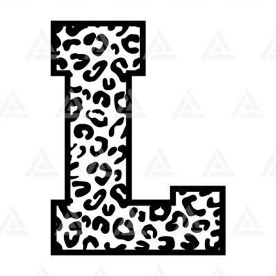 1191 Leopard L Letter Monogram Svg Cheetah L Letter Svg Leopard Font Alphabet Svg Cut File Cricut Silhouette Png Pdf Eps Vector