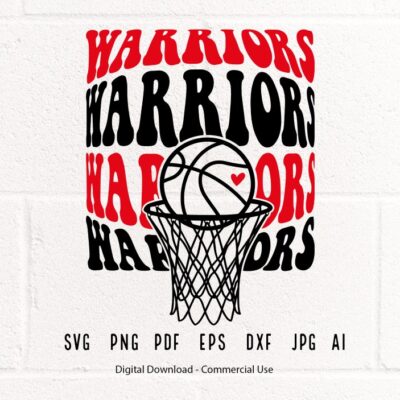 1203 Warriors Basketball SVG PNG Warriors Mascot svg Warriors svg Warriors School Team svg Warriors Hoop svg Basketball Hoop svg School Spirit