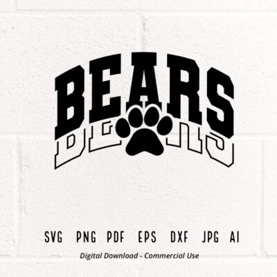 1224 Bears SVG PNG Bears Paw svg Bears Mascot svg Bears Cheer svg Bears Vibes svg School Spirit svg Bears Sport svg Bears Love svg Mascot