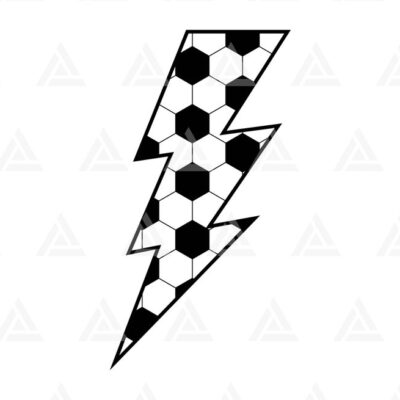 1225 Soccer Lightning Bolt Svg Football Shirt Print Thunder Svg Game Day Vibes Cheer Mom Cut File Cricut Png Pdf Eps Vector Stencil