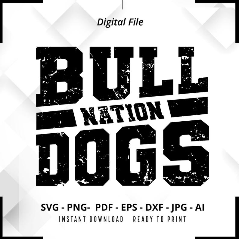 123 Bulldogs Nation SVG PNG Bulldogs Mascot svg Bulldogs Pride svg Bulldogs Cheer svg Retro Bulldogs svg Bulldogs Shirt svg Cut File Cricut