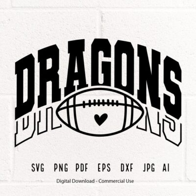 1238 Dragon Football svg Dragon Dragons Football svg png Sublimation Football Clipart SVG for Shirts SVG for Cricut Shirt Football Mom