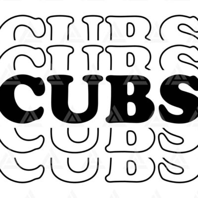 1253 Cubs Stacked Svg Cubs Layered Svg Run Cubs Svg Go Team Svg Cheer Mom T Shirt Cut File Cricut Png Pdf Eps Vector Stencil