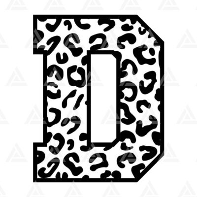 1264 Leopard D Letter Monogram Svg Cheetah D Letter Svg Leopard Font Alphabet Svg Cut File Cricut Silhouette Png Pdf Eps Vector