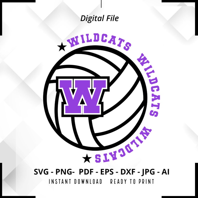 1264 Wildcats Volleyball SVG PNG Wildcats svg Wildcats Cheer svg Volleyball svg Wildcats Mom svg Wildcats Shirt svg Volleyball Shirt svg