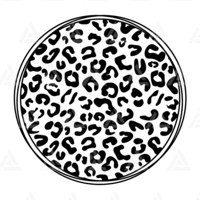 1266 Leopard Print Circle Monogram Svg Cheetah Spots Svg Scribble Circle Svg Cut File Cricut Silhouette Png Pdf Eps Vector Stencil Vinyl