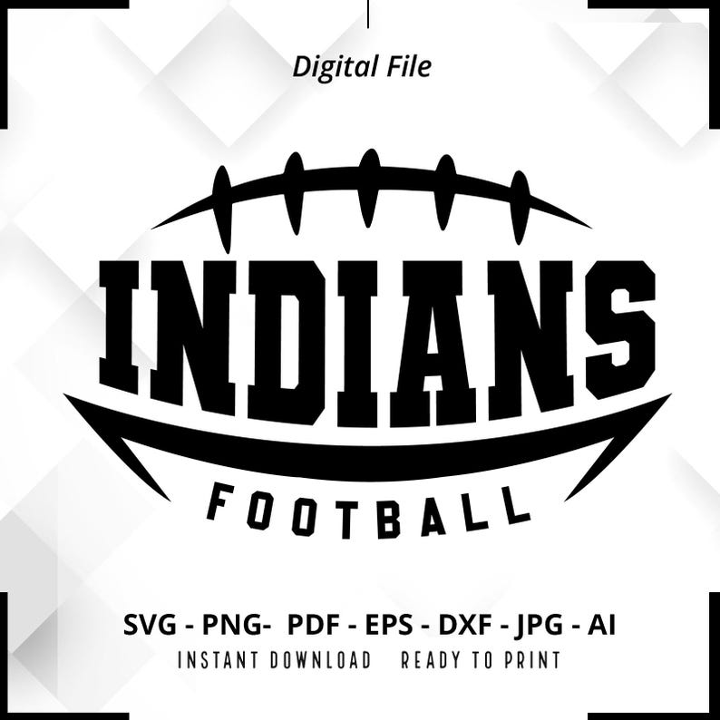 1272 Indians Football SVG PNG Indians svg Indians Mascot svg Indians Shirt svg Indians Cheer svg School Spirit svg Indians Pride svg Cricut