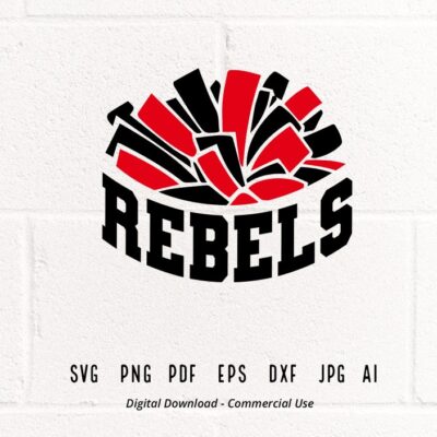 1273 Rebel Cheer svg Rebel Rebels Cheer svg png Sublimation Pom Pom svg Cricut svg Clipart eps Digital Download SVG for Shirts