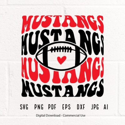 1274 Mustangs Football SVG PNG Mustangs Mascot svg Mustangs svg Mustangs School Team svg Mustangs Cheer svg Stacked Mustangs School Spirit