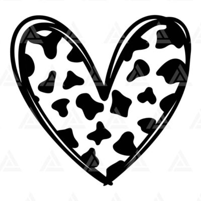 1292 Cow Heart Svg Cow Print Pattern Svg Cow Spots Svg Hand Drawn Heart Svg Cut File Cricut Silhouette Png Pdf Eps Vector Stencil Vinyl