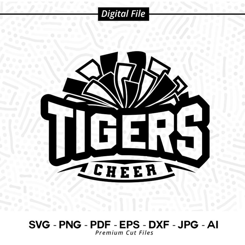 1292 Tigers Cheer SVG PNG Tigers Mascot svg Tigers svg Tigers Shirt svg School Spirit svg Cheer Megaphone Tigers Pom pom svg Tigers Girl