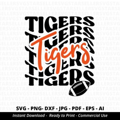 1292 Tigers SVG Tigers Stacked svg Team Mascot School Team svg School Spirit svg American Football svg Sport Mama svg Cricut svg Silhouette