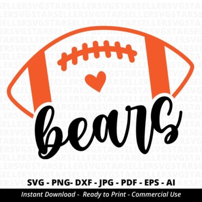 1294 Bears Football SVG Bears svg Bears Shirt svg Bears Mascot svg Bears Mom svg Bears Pride Bears Cheer Sport Mama svg Football Mom svg Cricut