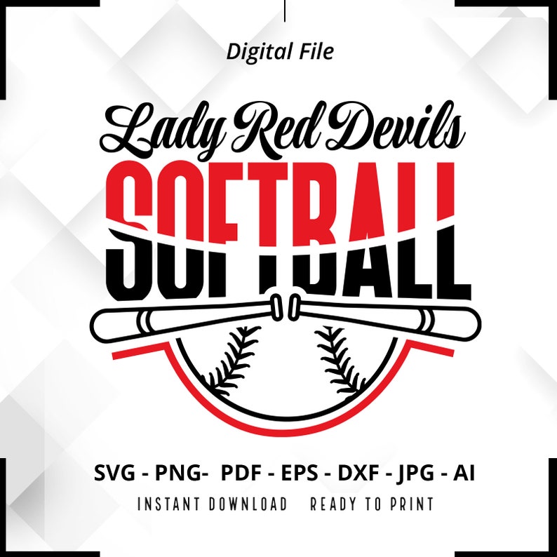 1296 Lady Red Devils Softball SVG PNG Lady Red Devils svg Softball svg Lady Red Devils Shirt svg Lady Red Devils Cheer svg Softball Shirt svg