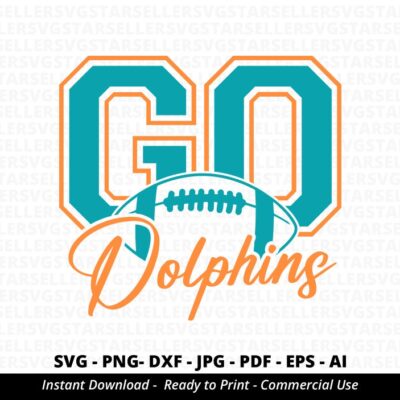 1298 Go Dolphins Football SVG Dolphins svg Dolphins School Team svg Dolphins Mascot svg Dolphins Pride svg Dolphins Cheer School Spirit Cricut