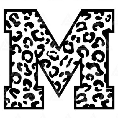 1301 Leopard M Letter Monogram Svg Cheetah M Letter Svg Leopard Font Alphabet Svg Cut File Cricut Silhouette Png Pdf Eps Vector