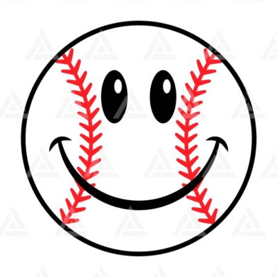 1309 Baseball Smile Face Svg Baseball Mom shirt Baseball Png Clipart Baseball Kid Cut File Cricut Silhouette Png Pdf Eps Vector