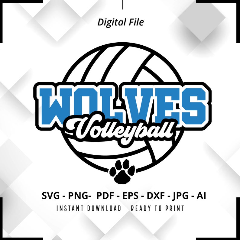 1309 Wolves Volleyball SVG PNG Wolves svg Wolves Cheer svg Volleyball svg Wolves Mom svg Wolves Shirt svg Wolves Paw svg Cricut Cut File