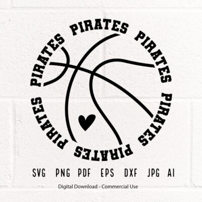 1318 Pirates Basketball SVG PNG Pirates Mascot svg Pirates svg Pirates School Team svg Pirates Hoop svg Basketball Hoop svg School Spirit